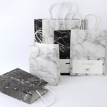 대리석 무늬 쇼핑백 선물 포장 종이가방, 제품선택, 대 - 검은색