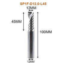 신상품 1pc 단일 플루트 나선형 엔드 밀, sp1f-d12.0-l45