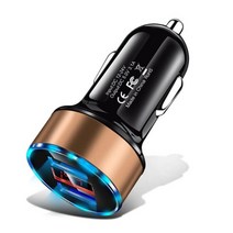 3A 듀얼 USB 차량용 충전기 삼성 S21 S20 FE S10 플러스 레드 미 노트 9 8 프로 9S 아이폰 12 11 자동차 충전을위한 빠른 충전 어댑터, Gold