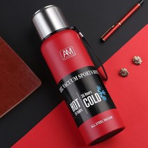 대형 군사 이중 벽 보온병 컵 스테인레스 스틸 진공 플라스크 절연 병 물병 체육관 스포츠 셰이커 머그잔, 빨간색, 500ml, 빨간색