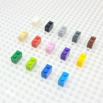 요고요 레고 호환 부품 커스텀 벌크 브릭 블럭 타일 플레이트 100G 소포장 패키지, [브릭 1 x 2] 갈색 100G