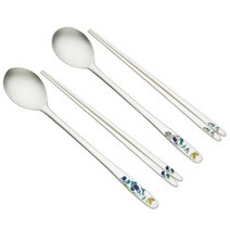한국도자기리빙 초충도 가지 은수저, 2세트