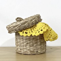 레이스 컬러 원형 도일리 코스터 2color (5개입), 옐로우(5개입)