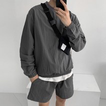 코디제이 남자 트레이닝복세트 루키라운드반바지세트 상하의세트 아노락맨투맨 나일론반바지 데일리룩 남녀공용 오버핏