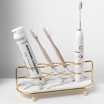 윈프라이스 양치용품 거치대 규조토 치약 칫솔꽂이, 색상:대리석골드