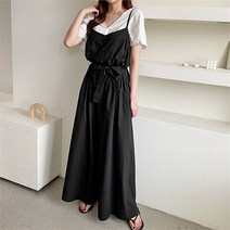 벨라도이 [BELLA.DOI] 린넨 민소매 와이드 벨트 점프수트