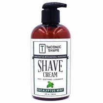 Taconic Shave 천연 면도 크림 - 라벤더 라임 - 울트라 리치 하이 비누 포뮬라 - 남성 및 여성용 천연 면도 크림 226.8g(8온스) 펌프 병 - 향 면도 크림, Eucalyptus Mint