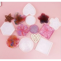 테라조 트레이 하트 꽃잎 실리콘 몰드 레진 공예 석고방향제 만들기 diy