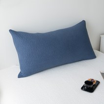 더플럼 피그먼트워싱 100% 순면 60수 직등쿠션 범퍼쿠션, 네이비(커버+솜)