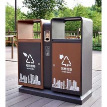 야외 쓰레기통 공원 분리수거함 휴게소 흡연실 휴지통, 다크커피 투컬러