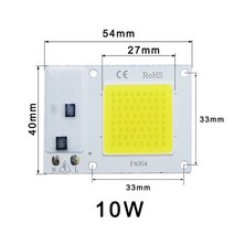 LED 칩 AC 220V 240V 10W 20W 30W 50W COB 램프 필요 없음 홍수 빛 스포트 라이트 야외 DIY 조명, 220V_10W | Warm White