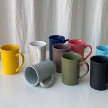 스테이828 무광 큰 대용량 빅 사무실 머그컵 롱 머그잔 9color, 블랙