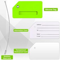 Paterr 36피스 수하물 태그 여행 가방용 벌크 실리콘 크루즈 선박 가방 식별자 빠르게 찾을 수 있는 이름표 이름 ID 카드 문구 선물 1292369
