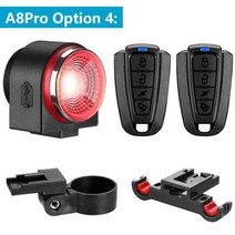 경보기 Anchtek-자전거 도난 경보 후면 램프 브레이크 감지 USB 충전 115DB 후미등 알람 안전 방수 오토바, CHINA_D 1 Set A8PRO