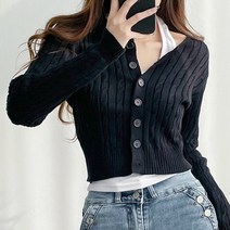 입꼬 촉촉 꽈배기 라운드넥 크롭 니트가디건6color