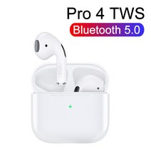 무선인이어 이어폰 블루투스 tws pro 4 5.0 무선 헤드폰 핸즈프리 인이어 스테레오 이어 버드 pro4 스마트 폰용 음악 게임 헤드셋, 검은색