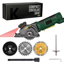 에어 톱 직소 미니 원형 톱 4.8Amp 3700RPM 레이저 가이드 눈금자 진공 포트 3 우드, 01 EU