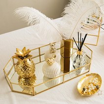 인테리어 트레이 골드 미러 정리대 팔각, 혼합색상