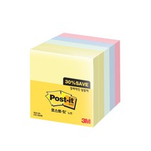 3M 포스트잇 알뜰팩 654-5A 76 X 76 mm, 노랑, 애플민트, 크림블루, 러블리핑크, 9개
