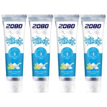 2080 퓨어 베이킹소다 싱그러운 레몬라임향 치약 125g, 4개
