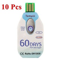 데이터로거 10 개몫 tempu05 온도 단일 사용 60 일 pdf 보고서, 금