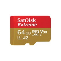 샌디스크 익스트림 마이크로SD카드 64GB+리더기 QXAH, 샌디스크 익스트림 마이크로SD카