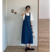 투비전스토어 멜빵청바지 여성용 캐주얼 민소매 포켓 레트로 데님 드레스 빈티지 파티 서스펜더 선드레스 오버올 가을 겨울 패션