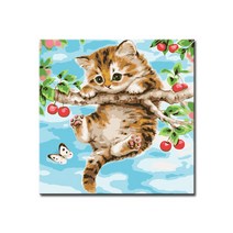 DIY캔버스페인팅 명화그리기 유화 세트 그림 액자, E61_베이비캣