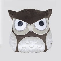 디자인 레트로 쿠션 등쿠션 솜포함 36*36cm 러블리 부엉이 올빼미 캐릭터 애니멀 동물 인테리어 소품 거실 소파 쿠션 소프트 사무실 등받이 쿠션, IJM-01