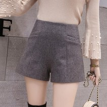 여성 겨울 숏팬츠 가을 모직 반바지 빅사이즈 밴딩