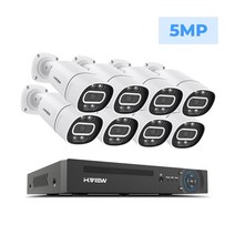 H.View 감시카메라 실외용 고화질 8Ch 5Mp 8Mp 4K cctv카메라 ip카메라 cctv키트 비디오 무선, 01 5MP 8PCS Camera_01 없음