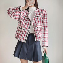 8824 여성 봄 트위드 자켓 세미 정장 캐주얼 간절기 바람막이 점퍼