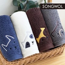 송월타올 빼꼼 190g 수건, 10장, 토끼(네이비)