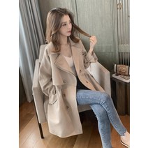 DAPANDA 일진 카키색 트렌치코트 2020 가을 중 롱 기장의 한국 스타일 트렌드인 영글녀 코트