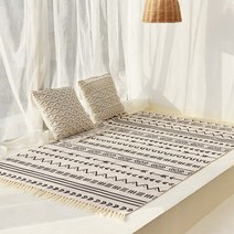 벨기에카페트 초대형 대형 방음 보온 레트로 미끄럼 방지 카펫 거실 민족 침실 tassel rugs macrame cotton linen muslim 기도 바닥 매트 카펫