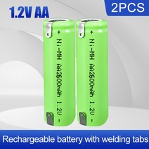 1.2V 2600mah AA Ni-Mh 2A 충전식 배터리 필립스 전기 면도기 용 용접 탭 포함 칫솔 라이트, [01] 1.2V, [01] 1PCS, 01 1PCS_01 1.2V