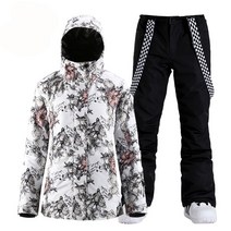 브랜드 여성용 스노우 슈트 야외 스포츠 의상 방수 방풍 세트 스키 재킷 및 스트랩 팬츠 소녀용, 07 picture jacket pant_01 XS