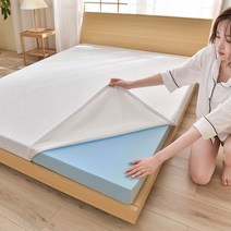 화이트 3cm 스펀지 젤 메모리 매트리스 니트 원단 소프트 스폰지 매트, A. 화이트 90x190x3cm_단품