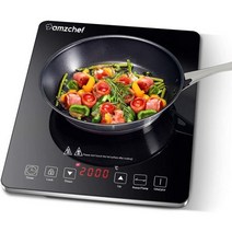 1구 인덕션 Amzchef 밥솥 2000W 쿡탑 온도 조절 전원 핫 플레이트 SK-CB16, EU-실버, 중국