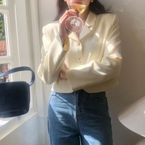 아임아임 메이지 하트버튼 크롭자켓