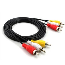 velton RCA케이블모음 1RCA 2RCA 3RCA 음향 영상 케이블 모음, SW0044-3RCA to 3RCA 1M
