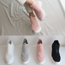 런슈즈 여름 니트 스판 키높이운동화 메쉬 통굽 슬립온 8cm