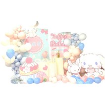 파티풍선세트 시나모롤 인스타 포토존 생일 해피벌스데이 홈파티 소품 가랜드 풍선, 큐티 마이멜로디 세트 1