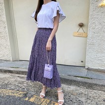 마이시즌 여성용 발랄 프릴 소매 반팔 티셔츠