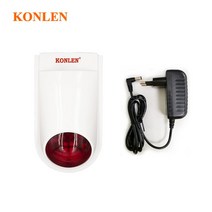 비상벨 KONLEN 무선 실내 아웃도어 스트로브 태양광 사이렌 플래시 2G 4G 와이파이 GSM 스마트 홈 경보 시스템 보안 패널 433MHZ, [02] 433mhz Strobe Siren