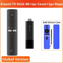 글로벌 버전 샤오미 미 TV 4K 안드로이드 쿼드 2GB 8GB 구글 스마트 동글, 7.EU Plug - Add Blue Cover