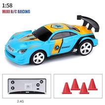 테라섹트 RC카 90km 2.4G 멀티 플레이어 1/64 미니 RC 레이싱 카 앱 제어 USB 충전 많은 친구가 함께 원격, 03 Blue
