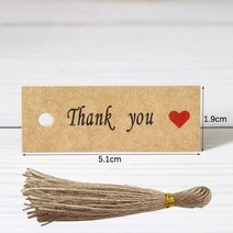 가축 귀태그 축사용품 100 개 크래프트 종이 태그 수제 사랑 감사합니다 Merci 레이블 웨딩 생일 크리스마스 파티 용품 선물 포장, [04] B-with strings