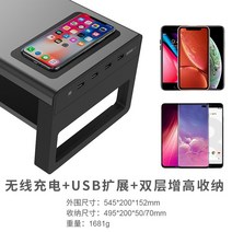 맥북허브 맥북독 아이맥 아이패드 호환 usb 멀티포트 컴퓨터 화면 LCD 디스플레이 강화 금속 Apple 맥 올인원 스크린 노트북 범용 선반 데스크탑 사무실 키보드 스토리지 랙, 대형 55cm 길이 - 이중 레이어 - 휴대폰 무