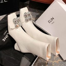 방수방한화 캠핑털신 엔지니어부츠 여성용 짧은 가죽 부츠 크리스탈 블랙 화이트 지퍼 드레스 파티 작업 발목 부츠 가을 겨울 따뜻한 신발 털 신